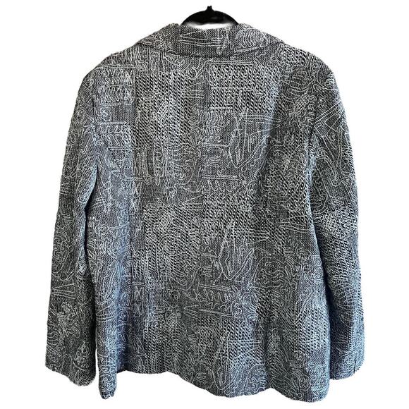 CHICO'S 3 | US XL Black White Metallic Shimmer Stitched Hali Blazer (J-276) - Picture 2 of 7